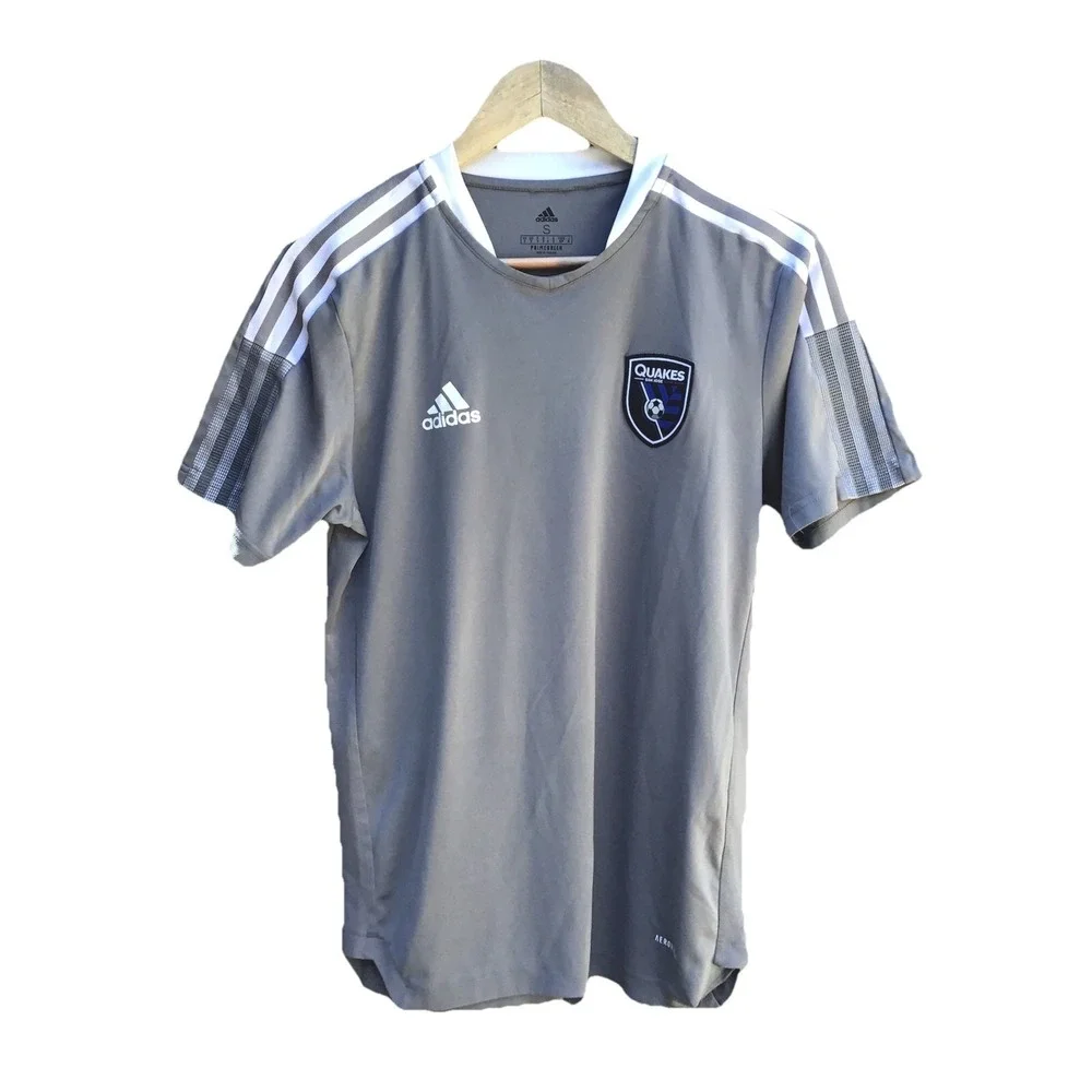 Adidas San Jose Earthquakes Gray AeroReady Soccer Jersey Men's Small MLS